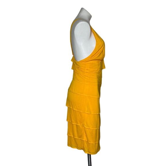 YIGAL AZROUEL Cocktail Dress Tiered Deep V Neckline Straps Size 2 - Picture 3 of 10